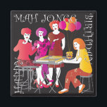 Mah Jongg Present Birthday Magnet<br><div class="desc">Surprise your Mah Jongg friends with these unique coordinating birthday cards and gifts: magnet, keychain, tile, dry erase board, or canvas bag. - Friends with New York skyline - Friends with balloons and present - Mah Jongg bettors and tiles</div>