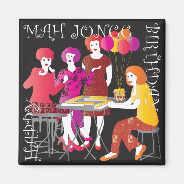 Mah Jongg Present Birthday Magnet (Devant)