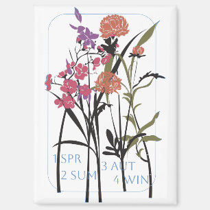 Mah Jongg Seasons Magnet