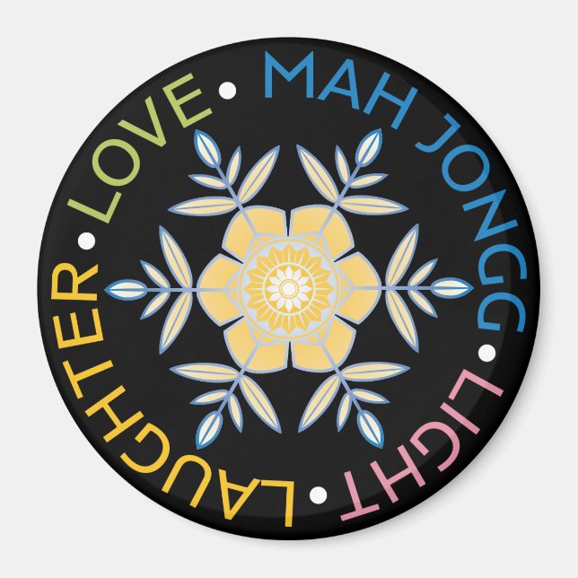 Mah Jongg Snowflakes Magnet (Devant)