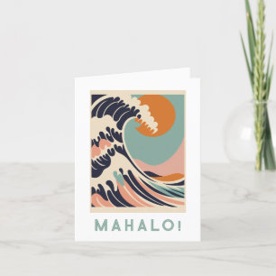 Mahalo carte de remerciements, Grande Vague concep