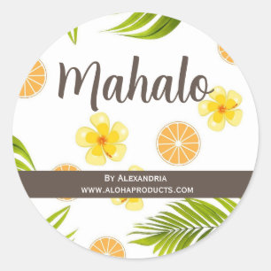 Mahalo merci Hawaiian tropical sticker