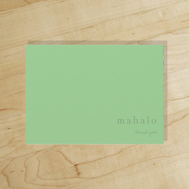 mahalo | minimal tropical vert clair merci  (Créateur téléchargé)