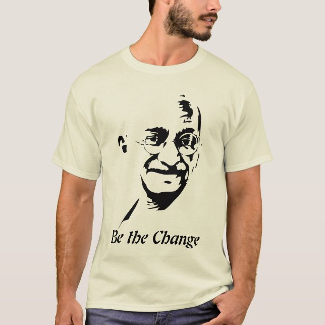 Mahatma Gandhi - Be the Change - T-shirt bio (Devant)