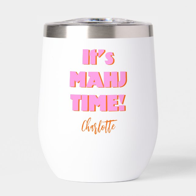 Mahj Mahjong Mah Jongg Citation rose Personnalisée (Avant)