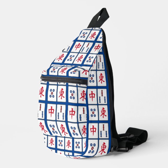 Mahjong Carreaux Design Sac à élingue (Coin droit)