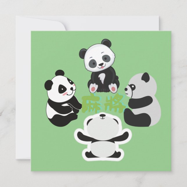 Mahjong Panda Cute Funny (Devant)