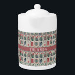 Mahjong Tiles Motif Personnalisé<br><div class="desc">Le Fun motif est décoré de tuiles chinoises traditionnelles de jeu de Mahjong avec un groupe central rouge. Personnalisez avec nom ou monogramme dans une police blanche moderne.</div>