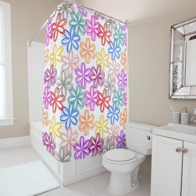 Mai Fleurs Douche Rideau (En situation)