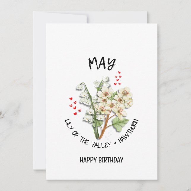 MAI Mois de naissance Fleur Carte d'anniversaire (Devant)