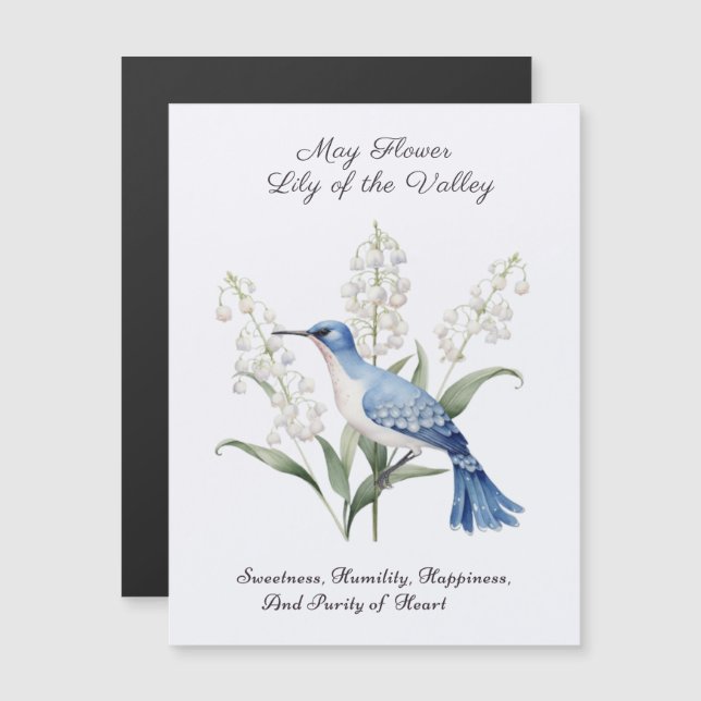 Mai Mois de naissance Fleur Lys de la vallée Anniv (Devant / Derrière)