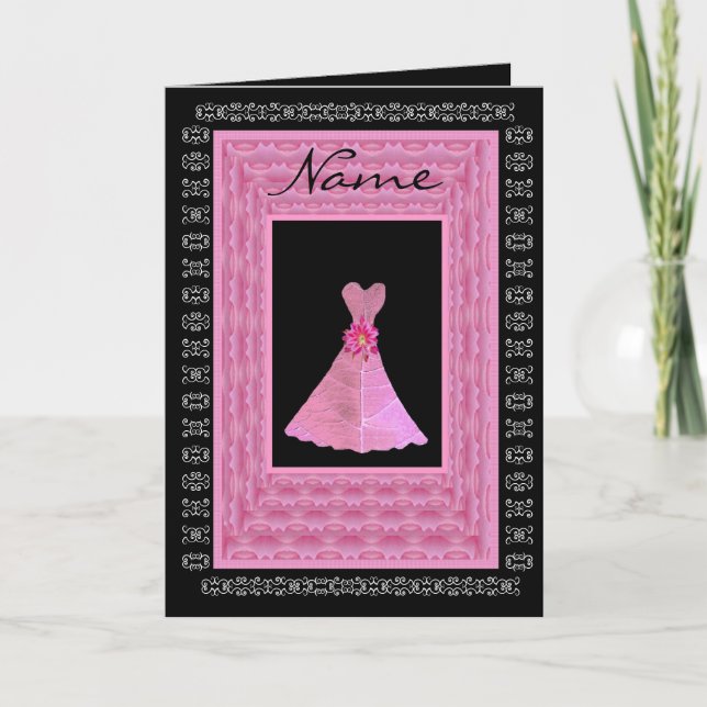 Maid of Honor Invitation Robe ROSE Pétale Trim (Devant)