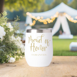 Maid of Honor Nom du cadeau Gold & Black