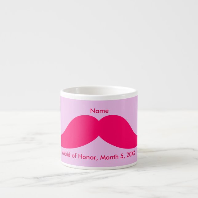Maid of Honor Pink Mustache Espresso Mug (Devant)