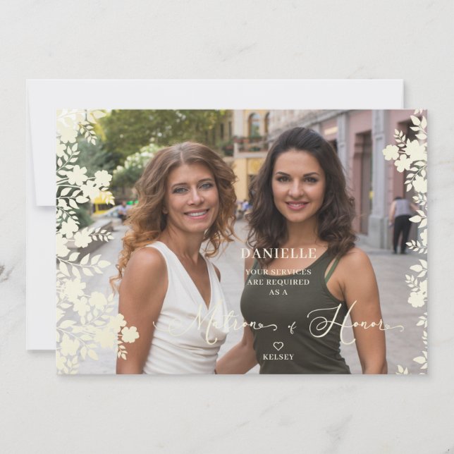 Maid of Honor Proposal Botanical Frame Photo (Devant)