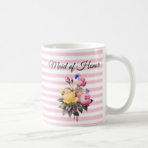 Maid of Honor Rose Rose Bouquet Personnalisé Mug