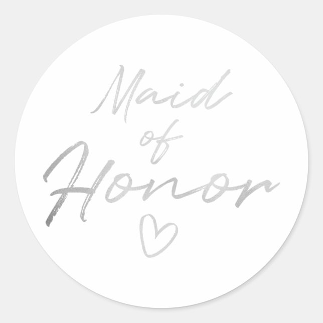 Maid of Honor - Silver fausse feuille autocollant (Devant)