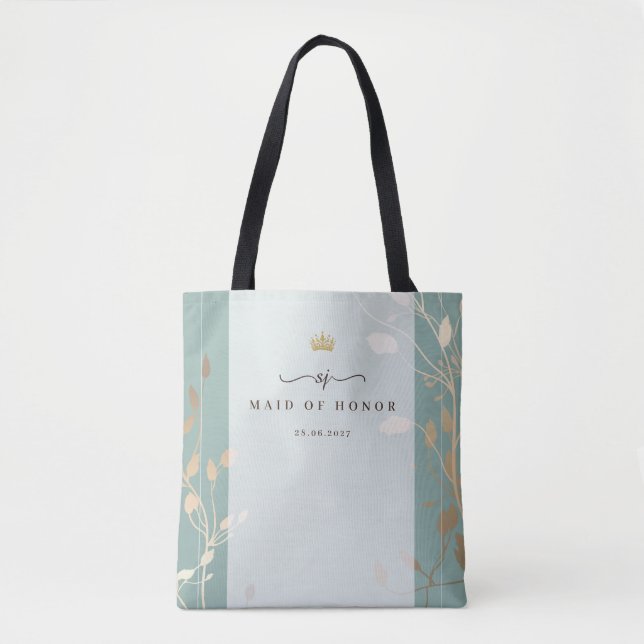 Maid of Honor Tote Bag | Sage Green & Gold (Devant)