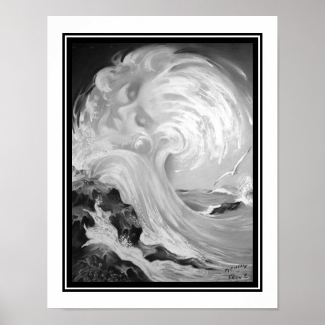 "Maid of the Mist" B&W 1937 Art Déco Imprimer (Devant)