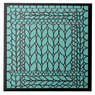 MAILLE ENVERS TURQUOISE Carreau en céramique II