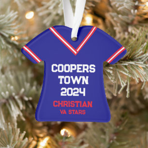Maillot bleu personnalisé Cooperstown Nom Équipe A