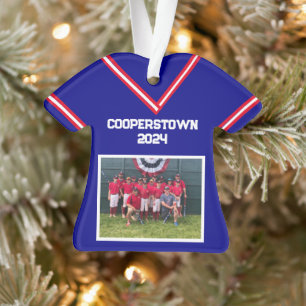 Maillot bleu personnalisé de Cooperstown Année Pho