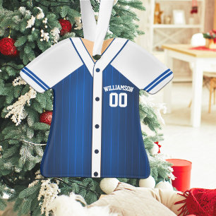 Maillot de Baseball Bleu et Blanc