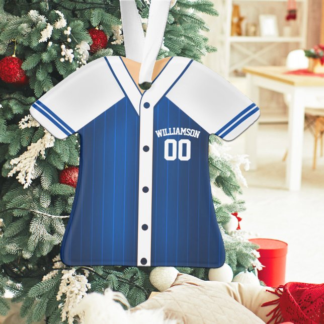 Maillot de Baseball Bleu et Blanc (Créateur téléchargé)