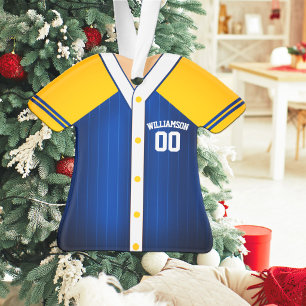 Maillot de Baseball Bleu et Jaune