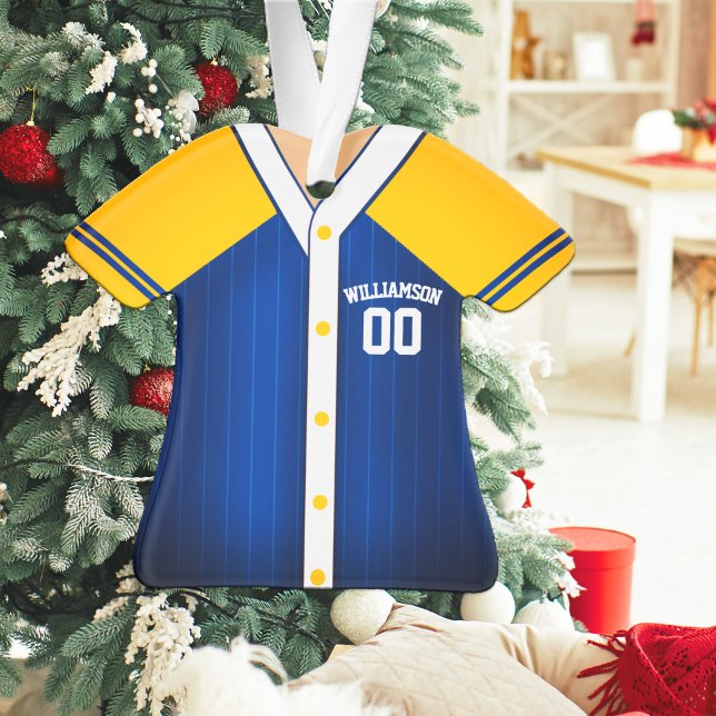 Maillot de Baseball Bleu et Jaune (Créateur téléchargé)