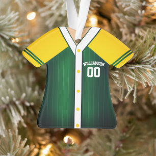 Maillot de Baseball Vert et Jaune