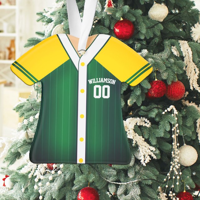 Maillot de Baseball Vert et Jaune (Créateur téléchargé)