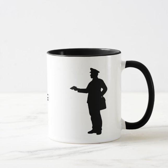 Mailman Silhouette Nom personnalisé Mug (Droite)