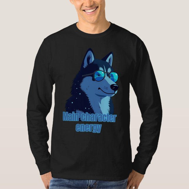 Main Character Energy – Husky with Shades T-Shirt  (Devant)