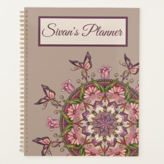 Main customisée Tirée Floral Mandala Planner