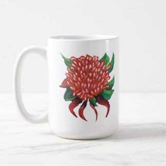 Main de fleurs dessinée Waratah Café Mug