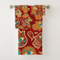 Main de Hamsa - Main de Fatima Turquoise Terracott