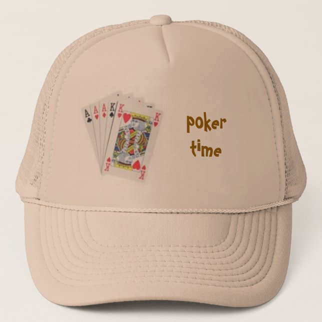 main de poker, casquette de temps de tisonnier (Devant)