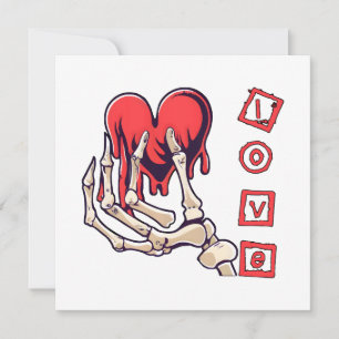 Main de squelette symbolique de l'amour offrant un