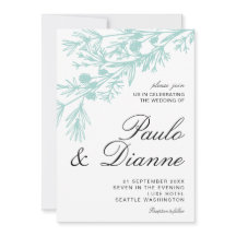 Main dessinée Feuilles botaniques Faire-part de ma