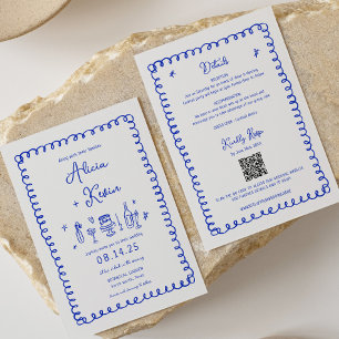 Main Drag French Blue Fun Wedding Invitations