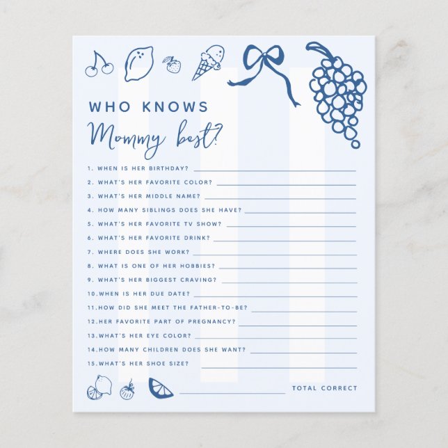 Main Drawn Italien Qui Connaît Maman Meilleur Jeu (Devant)