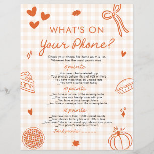Main Drawn What's on Your Phone Baby shower Game