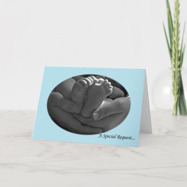 Main et pied bébé Carte de demande parent pour le  (Devant)