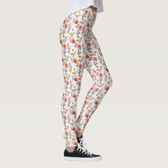 Main moderne dessinée - Leggings de tulipes (Droite)