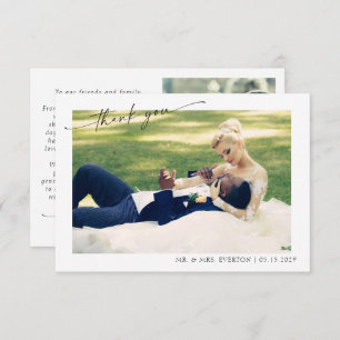 Main moderne Lettré 2 Mariage photo Merci