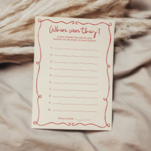 Main rouge tracée Où étaient-ils la carte de Fête 