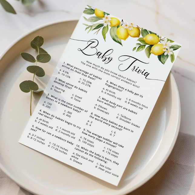 Main squeeze citron bébé trivia jeu (Créateur téléchargé)