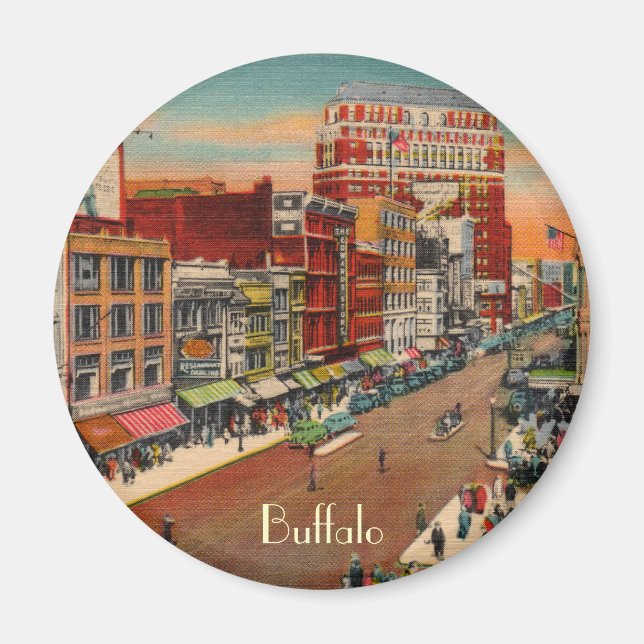 Main Street - Buffalo, NY Magnet Vintage (Devant)