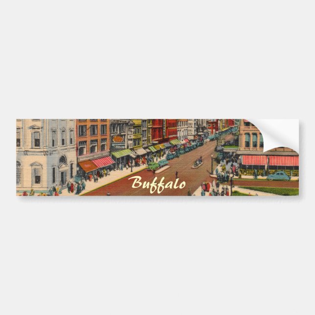 Main Street - Buffalo, NY Sticker Vintage pour par (Devant)